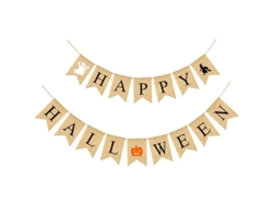 Guirnalda De Halloween De Yute Con 16 Banderines Preensamblados De 2,5 M Para Decoración De Hogueras.