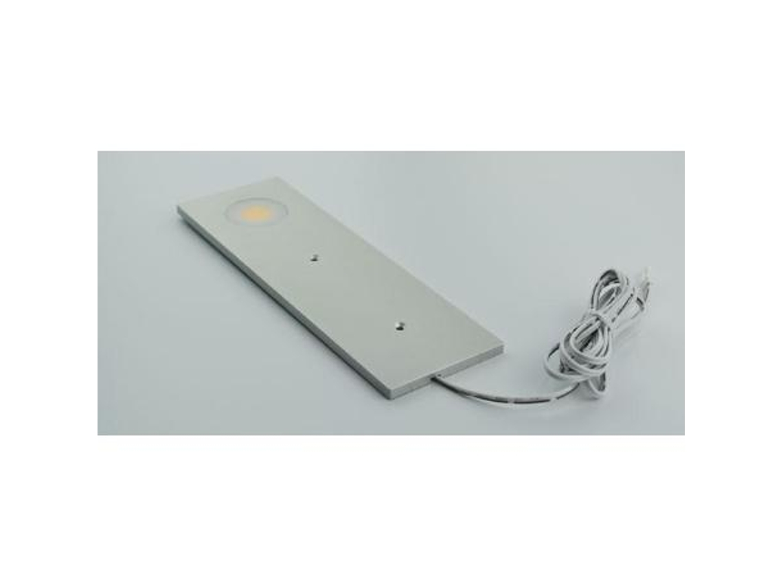 Foco cob led 3,5w 60x190xh5 aluminio plata faston jst, cable 1,5mt, 12v, sin transform.