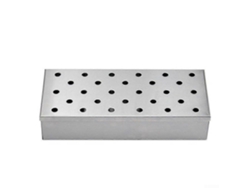 Caja ahumadora de acero inoxidable para barbacoa con gran capacidad para virutas de madera, ideal para parrillas de carbón y de gas.