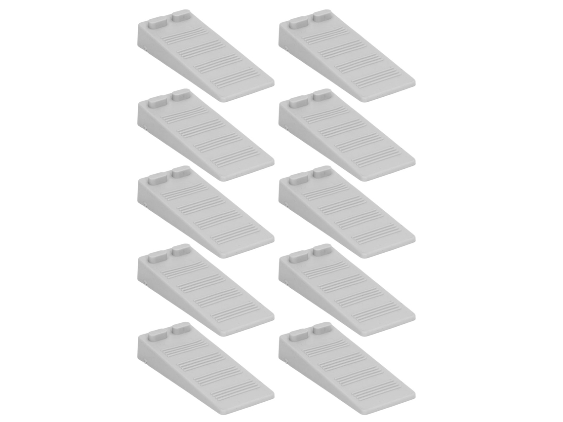 10pcs Tpr Tapa De Puerta Cuña Sin Perforar Para Evitar Choques Y Protección De Pared Hogar Gris