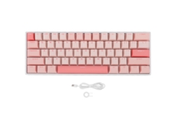 Teclado mecánico con cable Baoj-2026 con 61 teclas, interruptores rojos, efectos de iluminación RGB y conexión USB-C para juegos.