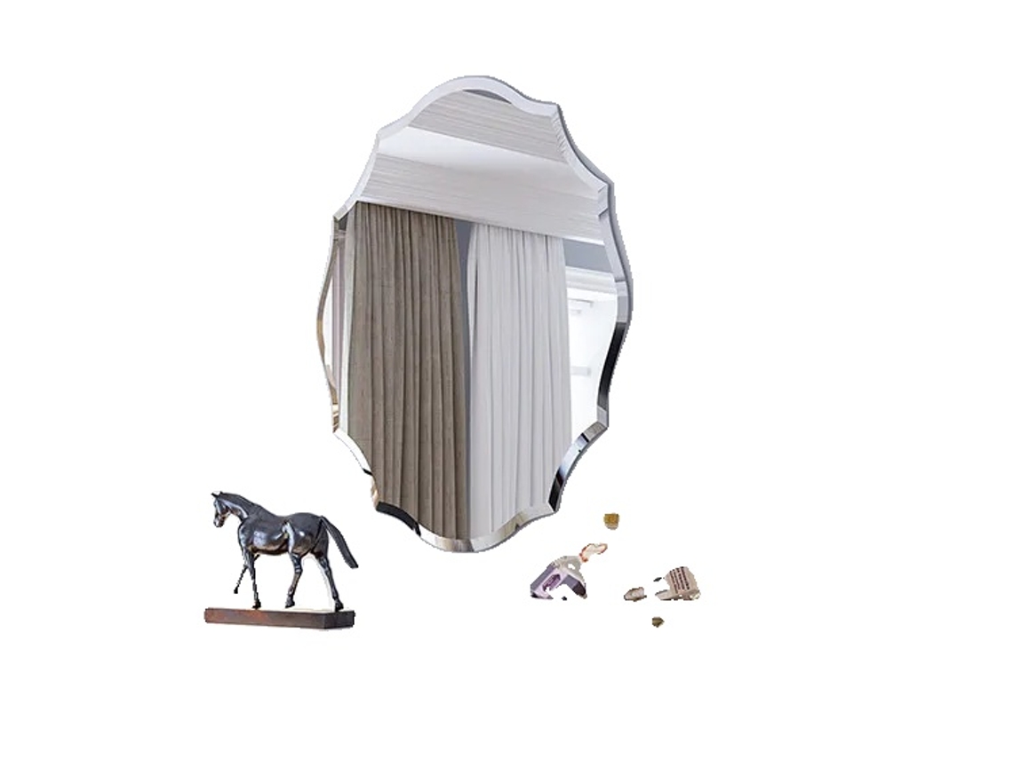 Espejo de pared sin marco, bordes biselados, plateado, 56 x 71 cm (OEM) (22 x 28 pulgadas)
