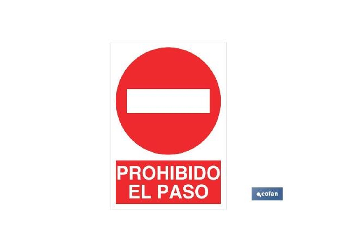 Señal adhesivo 148x105mm. prohibido el paso