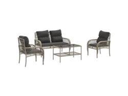 Maison Exclusive - Set De Sofás De Jardín 4 Pzas Y Cojines Ratán Sintético Gris