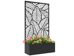 Biombo Exterior Floreira Metal Parede Independente 61x23x113cm Preto