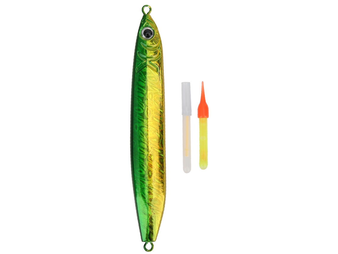 Danu26-ancla Artificial De Metal Para Pesca En El Mar Con Cuchara Luminosa Rápida Sinking Accesorios De Pesca Verde Oro
