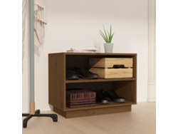 Zapatero Organizador 60X34X45 Cm Madera de Pino Maciza Marrón Miel