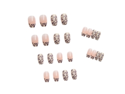 Uñas postizas para ocasiones especiales, uñas postizas con estampado de leopardo en varios tamaños y pegamento profesional para uñas, 24 piezas de materiales para decoración de uñas.