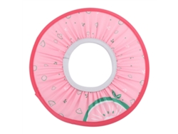 Touca de Banho Impermeável Rebe para Bebê com Elástico, Chapéu Protetor para Crianças no Banho com Shampoo, Rosa