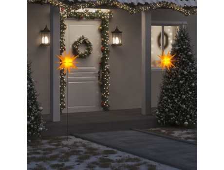 Conjunto 3 Lámpara de Navidad LED plegable VIDAXL amarillo (57 cm)