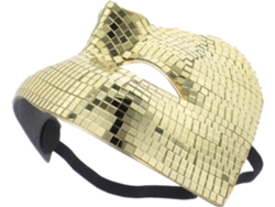 Máscara De Discoteca Brillante Con Lentejuelas Y Espejo Para Fiesta De Disfraces De Halloween, Baile De Máscaras Dorado