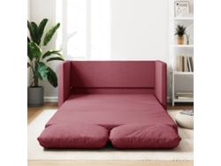 Sofá Cama De Suelo 2 En 1 Tela Rojo Tinto 112x174x55 Cm