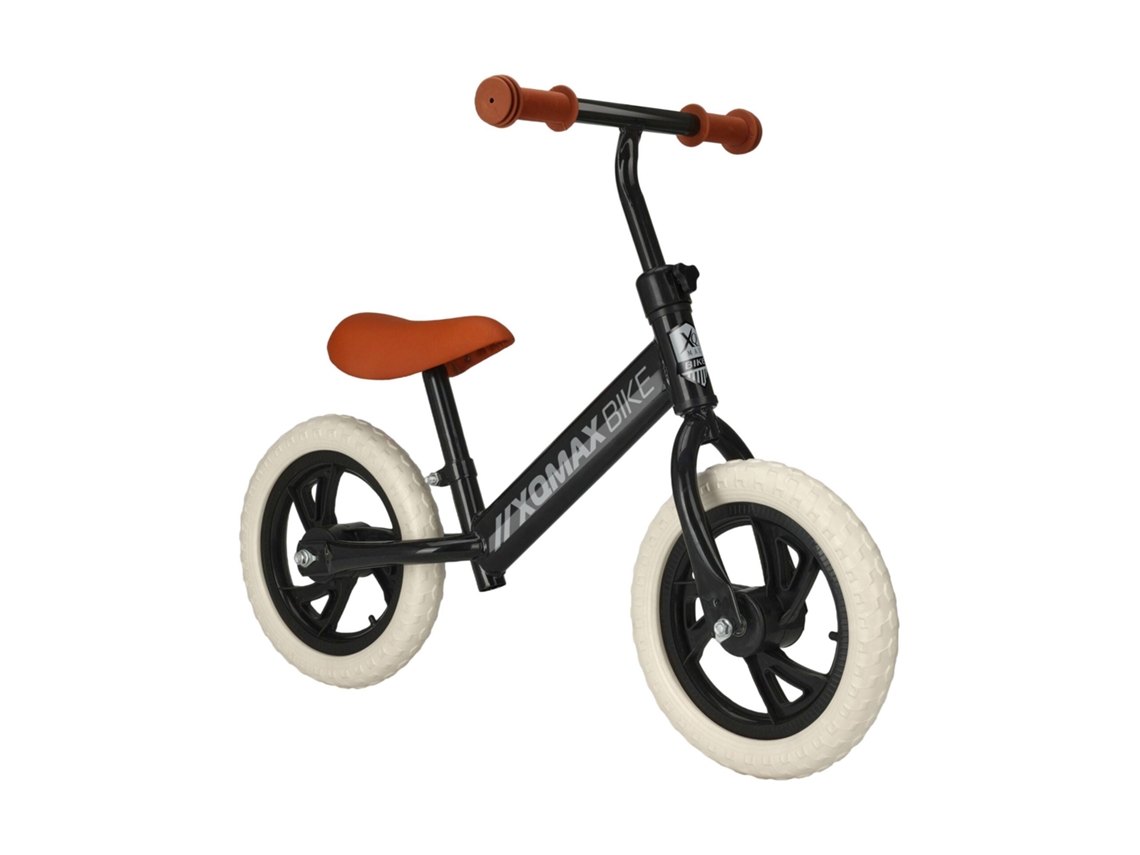 Bicicleta infantil negra de 12 pulgadas con sillín ajustable y ruedas de EVA - Wellhome