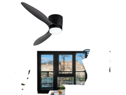 Ventilador de techo moderno, control remoto, luz LED regulable, negro con luz, 52 pulgadas OEM (132 cm)