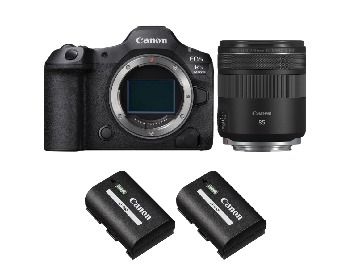 Canon Eos R5 Mark Ii + Rf 85mm F/2 Macro Is Stm + 2 Canon Lp-e6p + Ebook “20 Consejos Para Fotos Que Impactan”