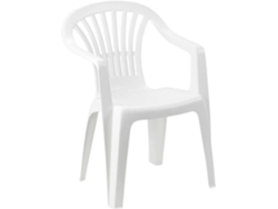 Silla Empacable de Resina con Espalda Baja Blanco 2.75Kg 56X54X80Cm Solo para Uso Doméstico IPAE PRO GARDEN