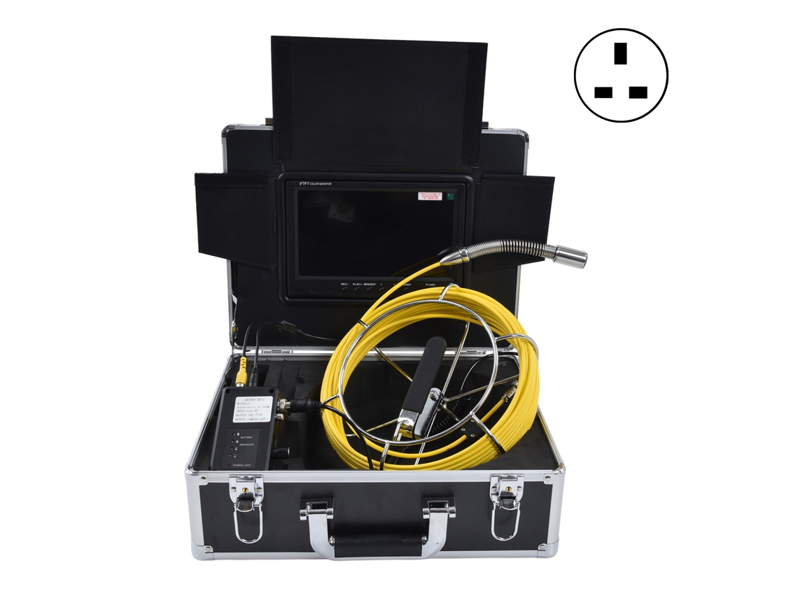 Endoscopio de tuberías con cámara de inspección impermeable, pantalla LCD de 9 pulgadas y video en color