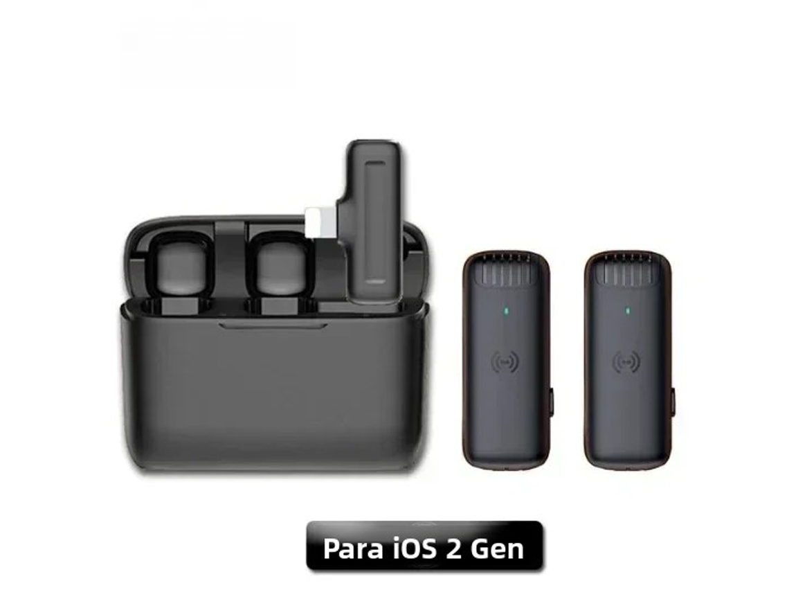 Micrófono de solapa inalámbrico de 2.4 G con estuche de carga y cancelación de ruido estéreo. Mdug (iOS)