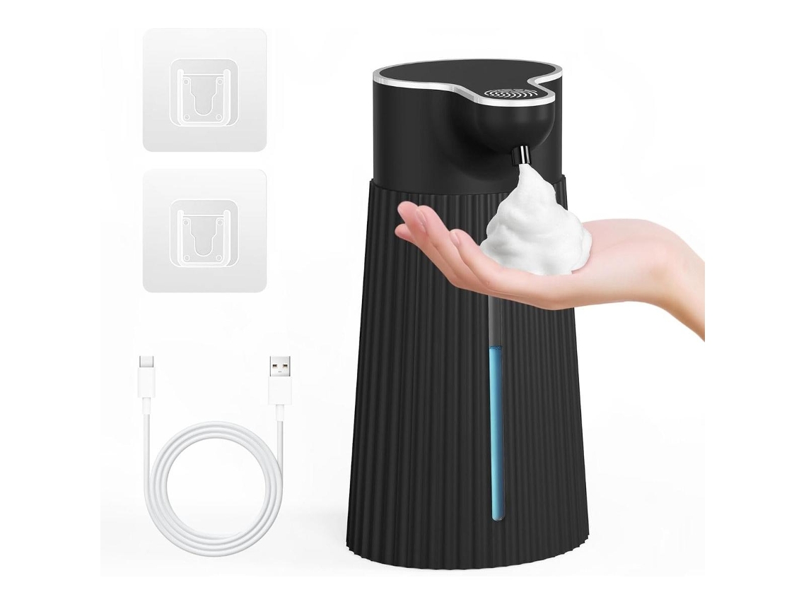 Dispensador De Sabão Elétrico Com Sensor De 400 Ml. Design Montado Na Parede Com Ajuste De Duas Velocidades. Ipx6 À Prova D'água.