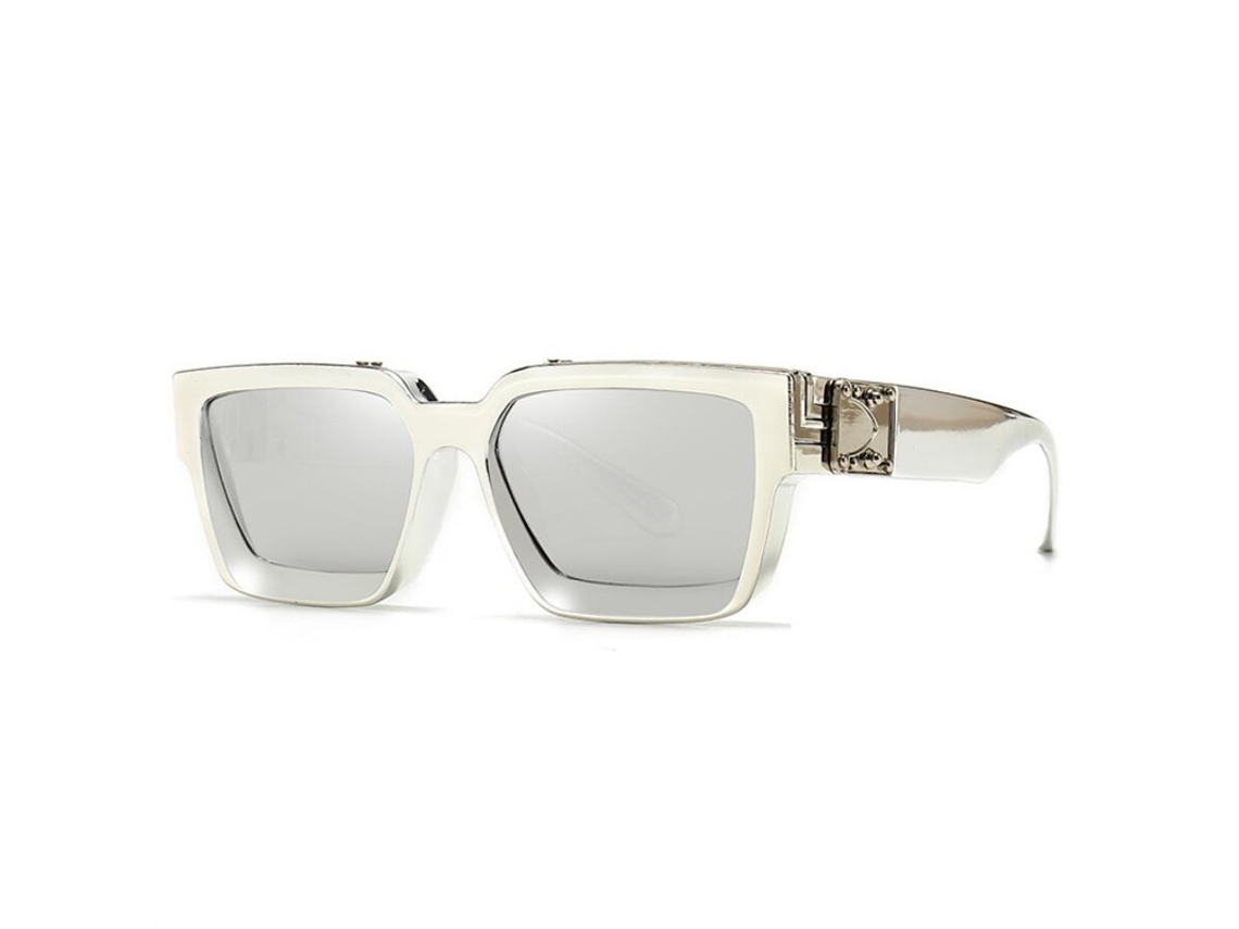 Gafas De Sol De Ciclismo Rectangulares De Diseño (gris-plateado) Con Lentes De Policarbonato Degradado