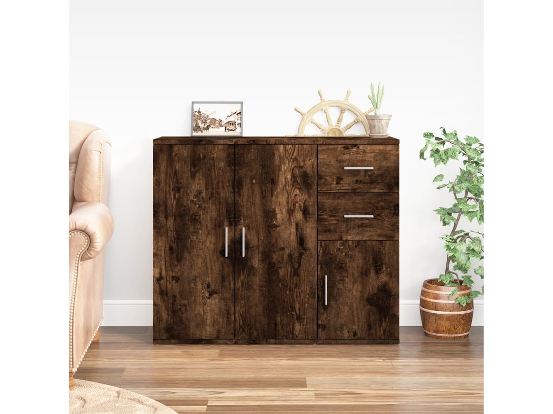 Lovely Home Aparador 91X29,5X75 Cm Derivados de Madera Roble Ahumado