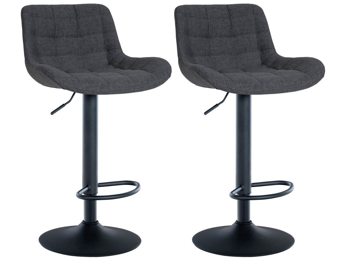 Juego de 2 taburetes de bar Tover negro/tela CLP