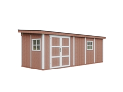 Caseta de jardín de primera calidad 14,30 m² Al. 231 x 248 x 648 cm Timbela M941 Redwood Red