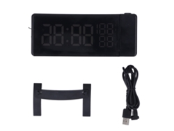 Despertador Con Proyección Reloj Fm Radio Pantalla Curva Hd Led Temperaturas Humedad Doble Alarma