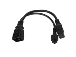 Cable Iec320 C20 Macho A C5 C19 Hembra, 20a 16a, 1 Entrada 2 Salidas, Carcasa De Pvc, Divisor En Y Iec320, 1,05 Pies