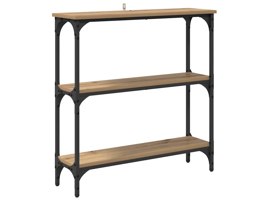 Maison Exclusive - Mesa Consola Con Estante Roble Artesanal 75 X 22,5 X 75 Cm