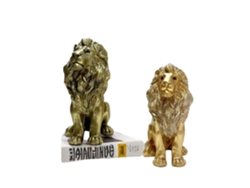 Estatua de león de resina, escultura animal de lujo, decoración hecha a mano