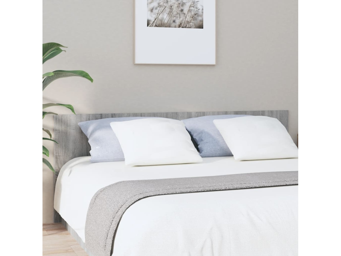 Cabecero De Cama Madera Contrachapada Gris Sonoma 200x1,5x80 Cm
