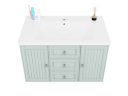 Mueble Baño Colgante 78,5×46×46,8 Cm - 3 Cajones, Gran Almacenamiento - Verde