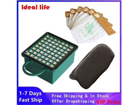Filtros caja de filtro 6 bolsas de vacío para Vorwerk Kobold 130 / 131 / 131 Sc / Vk 130 / Vk 131 reemplazo de bolsas de polvo para aspiradora
