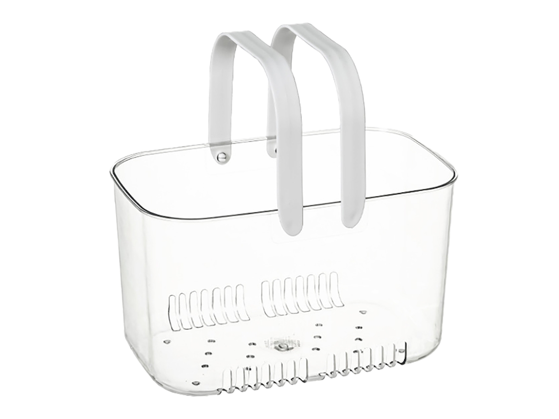 Cesta De Ducha Con Bonito Estilo Sencillo, Gran Capacidad, Resistente Al Agua, Diseño Hueco, Portátil, Transparente, Organizador De Ducha Para Baño