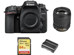 Kit Cámara Réflex NIKON D7500 AF-S 18-105MM F3.5-5.6G ED VR + Tarjeta SD de 64GB + bateria EN-EL15A