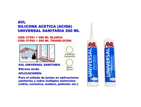 Avl silicona acida universal quilosa 280 ml blanca