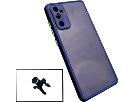 Kit Funda Antichoque y Soporte Magnético Reforzado de Coche Samsung Galaxy A13 PHONECARE Azul