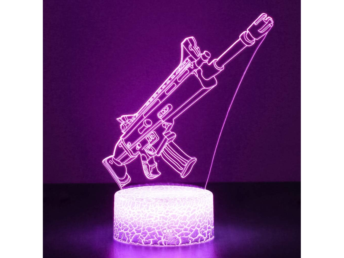 KOFIHETY Lámpara de ametralladora con ilusión estéreo, lámpara de mesa LED regulable para un ambiente de cuento de hadas, luz decorativa con control táctil y c