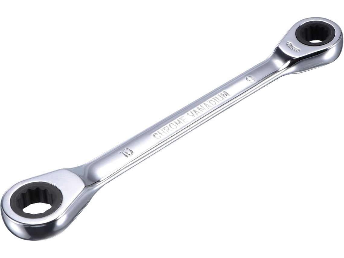 Llave De Carraca De Doble Extremo (8 Mm X 10 Mm) Métrica, 72 Dientes, 12 Puntas, Cr-v.