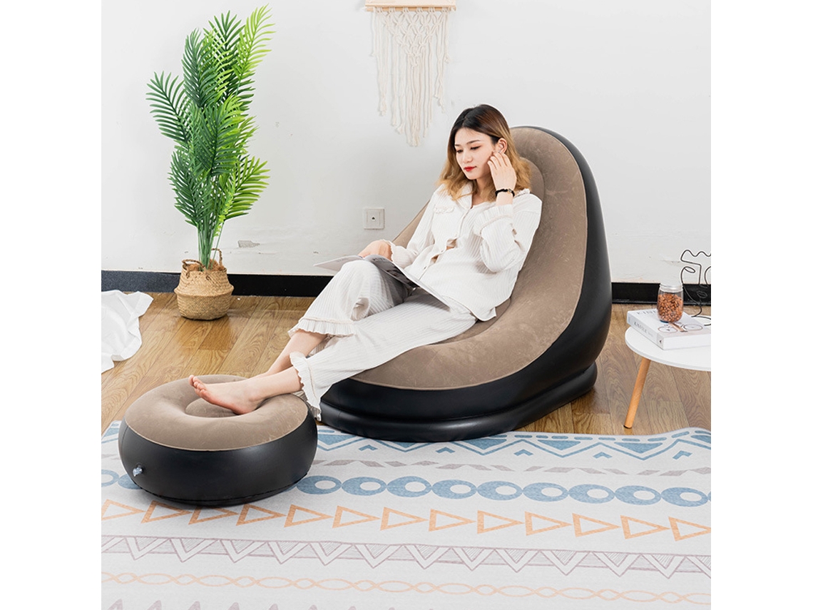 Sofá Inflable Portátil Con Banco Para Camping, Viajes, Pernoctaciones, Talleres, Descanso, Noche