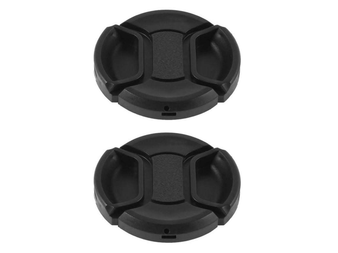 2 Tapas Frontales Universales De 46 Mm Con Abrazadera Central Para Objetivo De Cámara Dslr