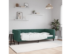 Sofá Cama Sin Colchón Terciopelo Verde Oscuro 90x200cm