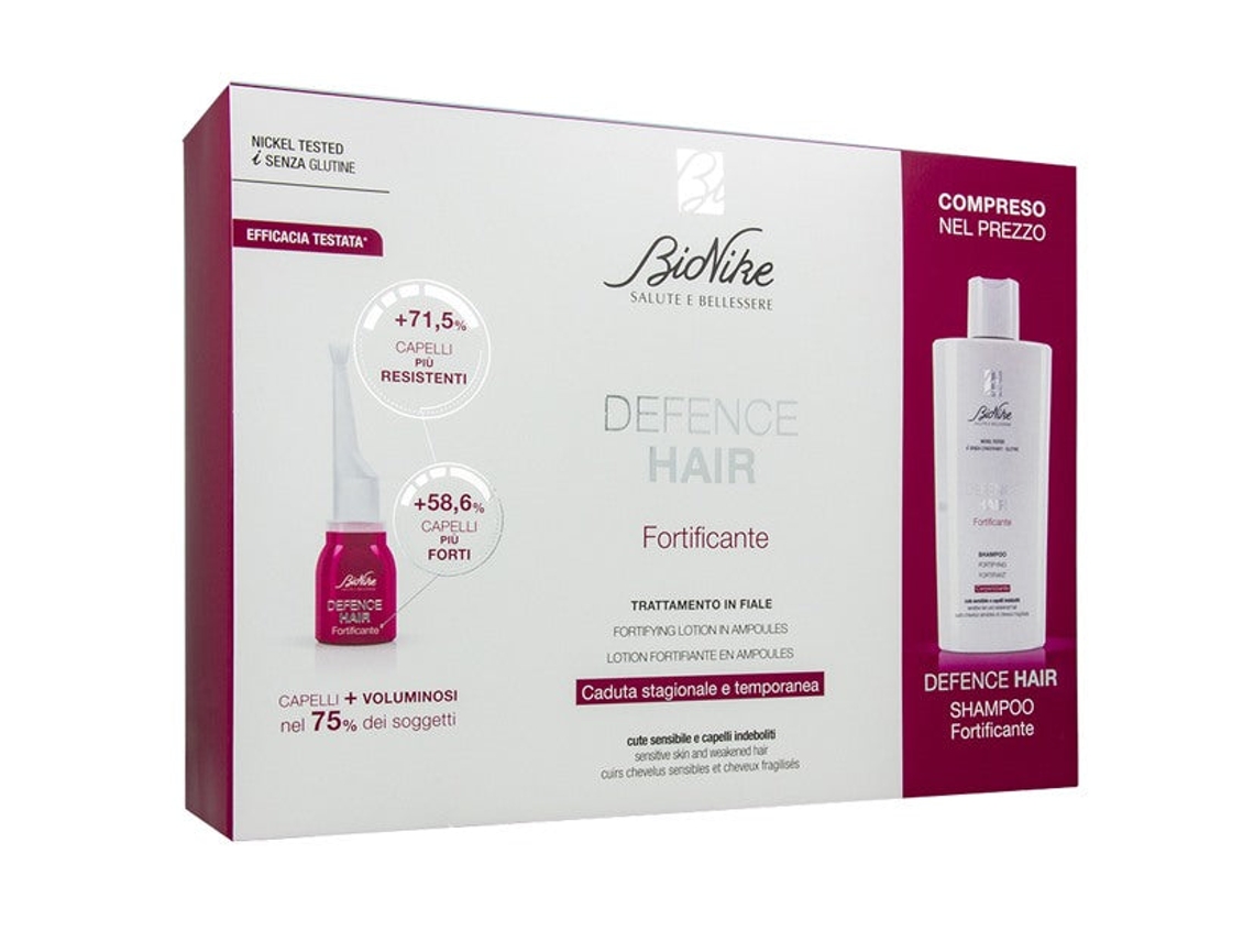 Champú Redensificante Defense Hair Bipack 21 Ampollas 6 Ml 200 Ml Bionike