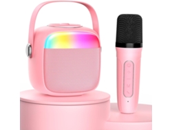 Máquina de karaoke para niños y adultos, mini altavoz Bluetooth portátil con micrófonos, altavoz de karaoke para fiestas en casa