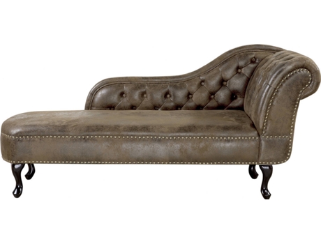 Sofá Chaise Longue BELIANI Nimes (Marrón - Gamuza Sintética -61x170x79 cm)