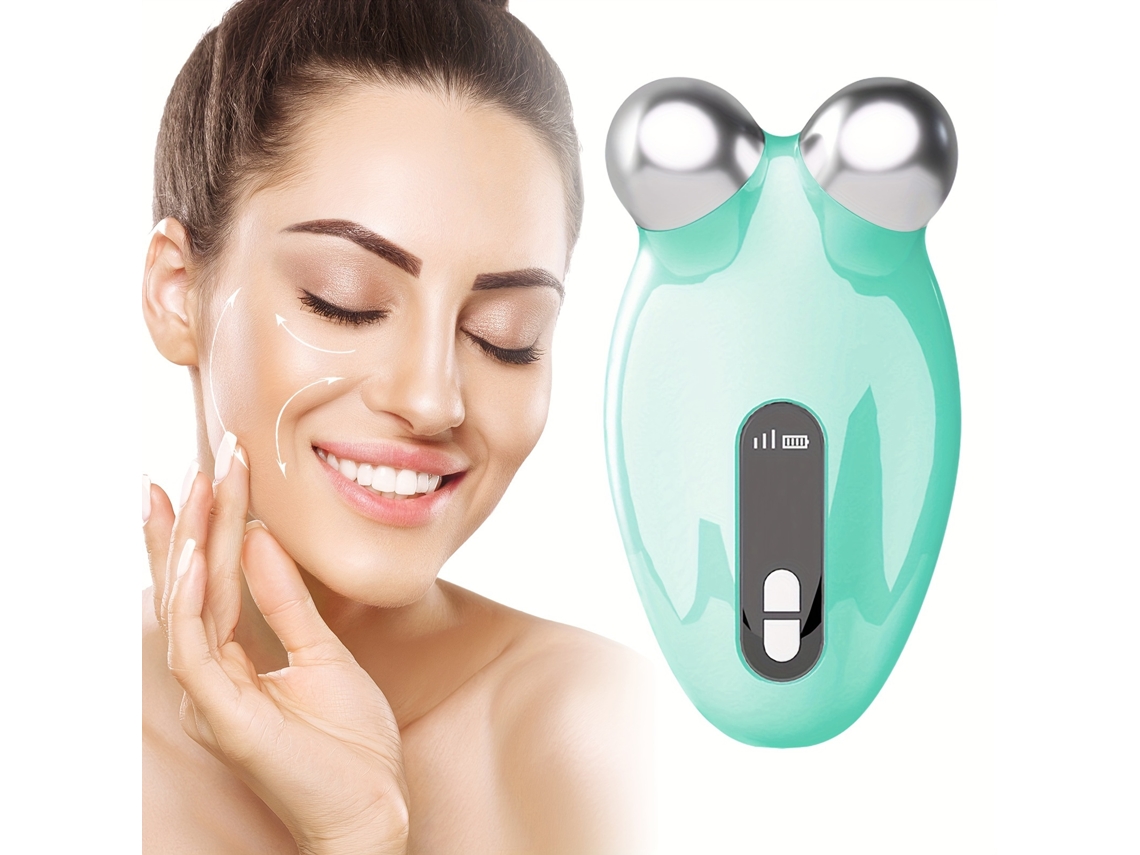 Massageador Facial De Microcorrente Para Pescoço Instrumento Elétrico De Beleza Para Antienvelhecimento E Rugas Verde GERTIZ