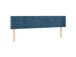 Cabecero de cama de terciopelo azul oscuro con solapas MAISON EXCLUSIVE (203x16x78 cm)