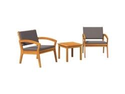 Conjunto Bistro con cojines, 3 piezas, poliéster marrón, EXCLUSIVO DE LA CASA