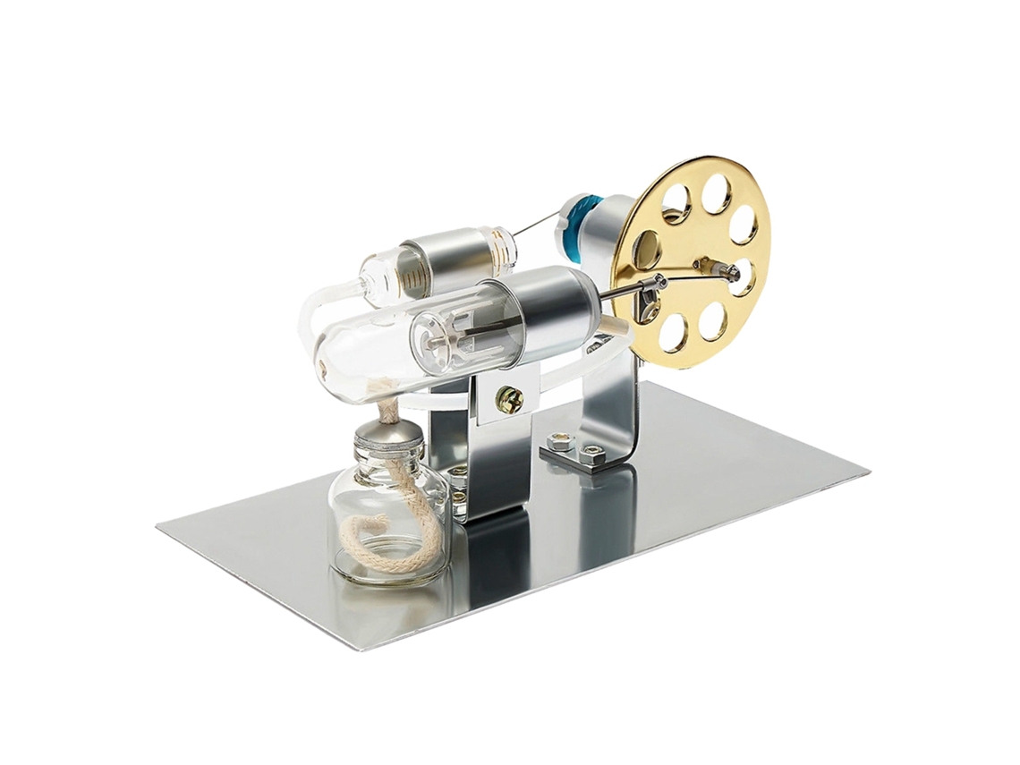 Modelo De Motor De Combustión Externa Con Lámpara De Alcohol Para Enseñanza Y Experimentos